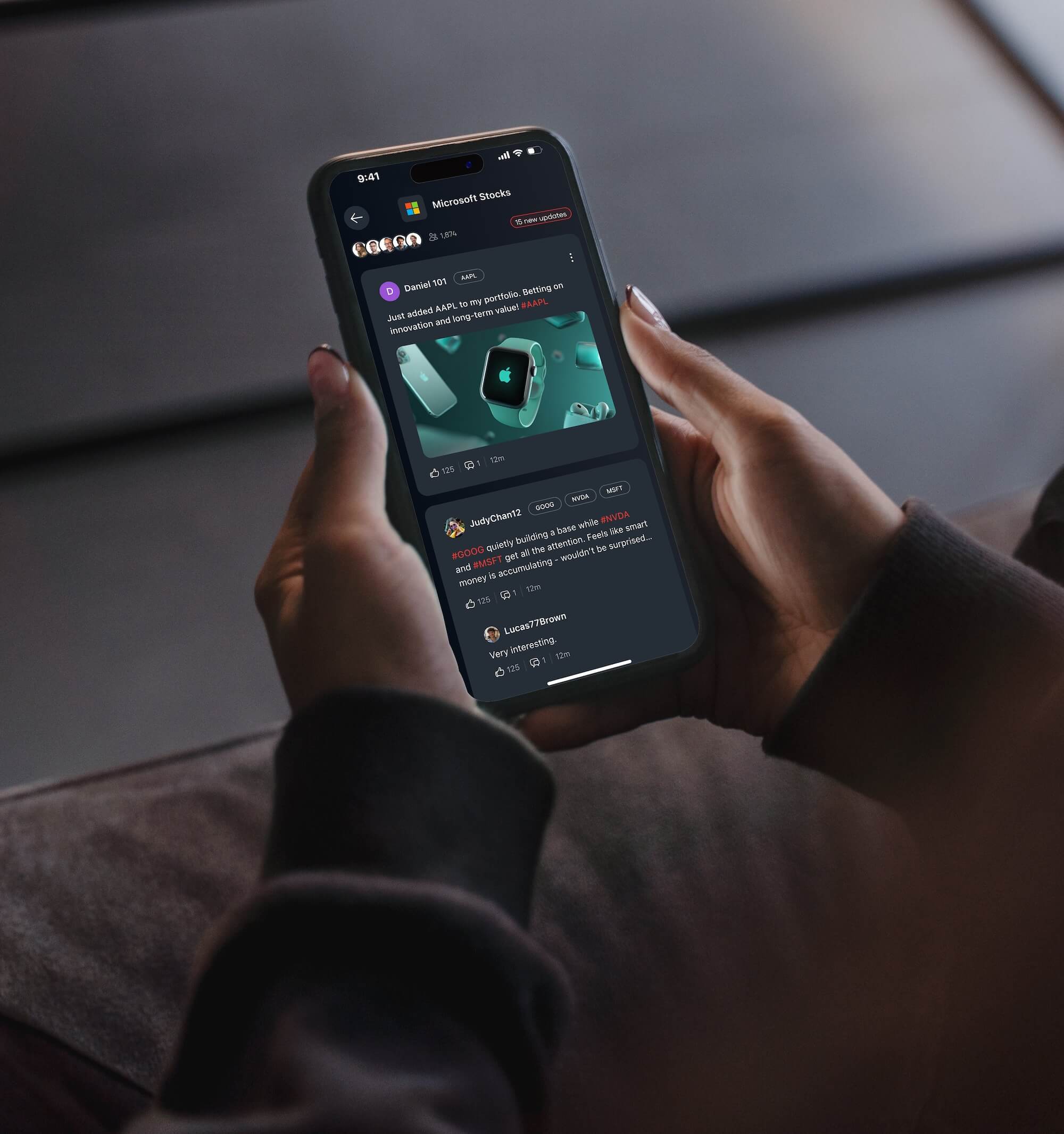 The EC Markets community in the app